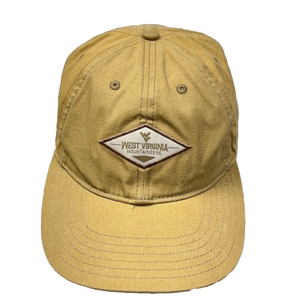 West Virginia Mountaineers Hat Cap Strap Back‎ WVU Brown Waxed Canvas Work Wear